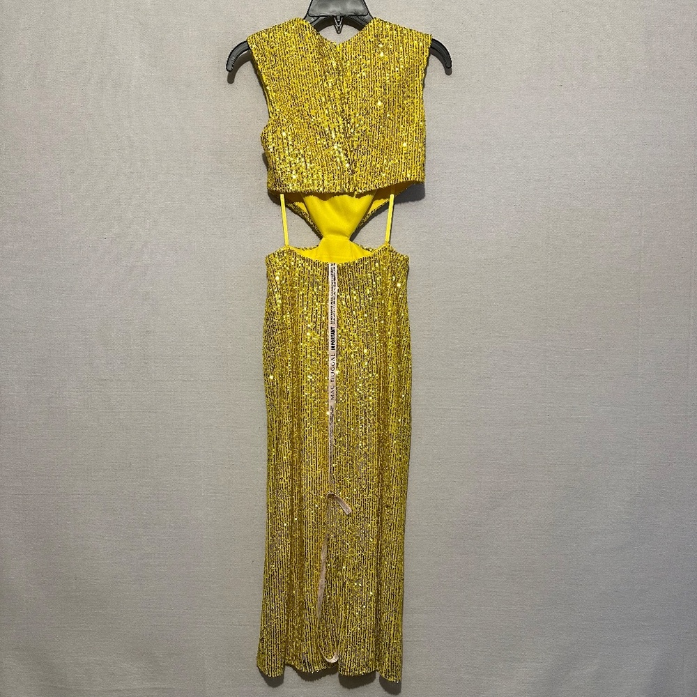 NWT Ieena for Mac Duggal Sequin Front Twist Cut Out Sheath Dress - size 0 - Picture 5 of 7